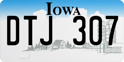 IA license plate DTJ307