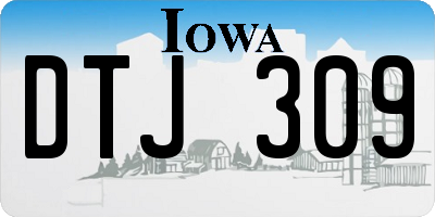 IA license plate DTJ309