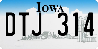 IA license plate DTJ314