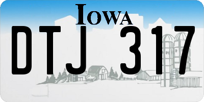 IA license plate DTJ317