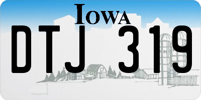IA license plate DTJ319