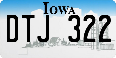 IA license plate DTJ322