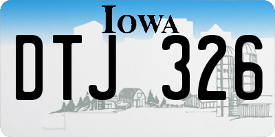IA license plate DTJ326