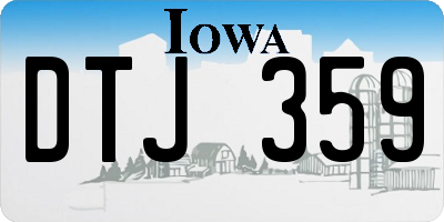 IA license plate DTJ359