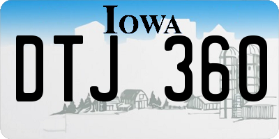 IA license plate DTJ360