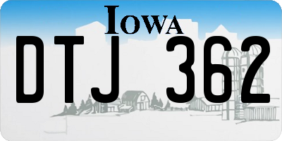 IA license plate DTJ362