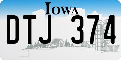 IA license plate DTJ374