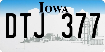 IA license plate DTJ377