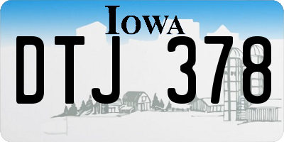 IA license plate DTJ378