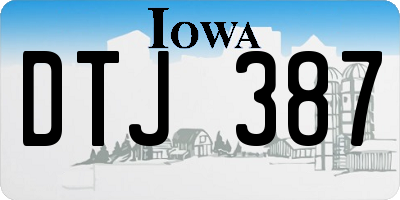IA license plate DTJ387