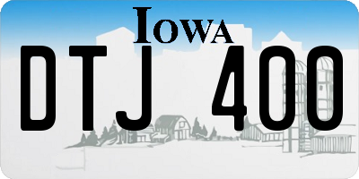 IA license plate DTJ400