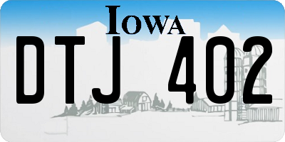 IA license plate DTJ402