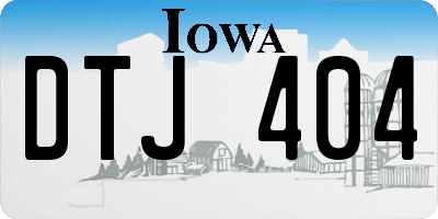 IA license plate DTJ404