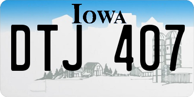 IA license plate DTJ407