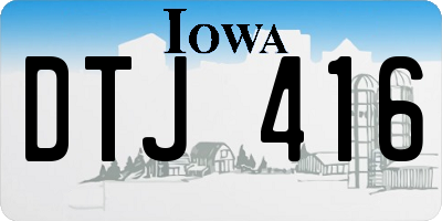 IA license plate DTJ416