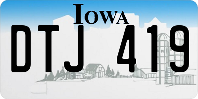IA license plate DTJ419