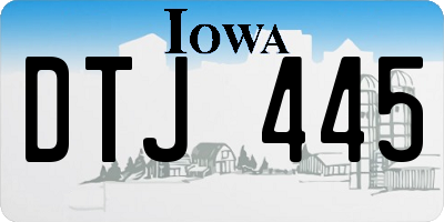 IA license plate DTJ445