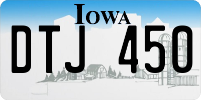 IA license plate DTJ450