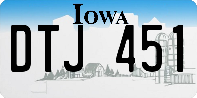 IA license plate DTJ451