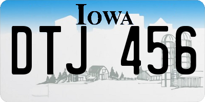 IA license plate DTJ456