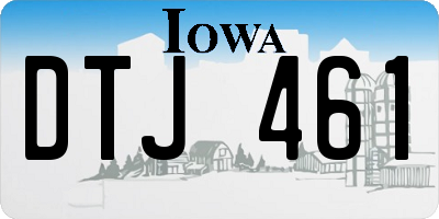 IA license plate DTJ461