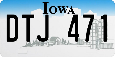 IA license plate DTJ471