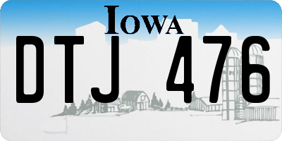 IA license plate DTJ476