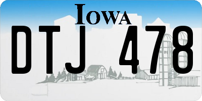 IA license plate DTJ478