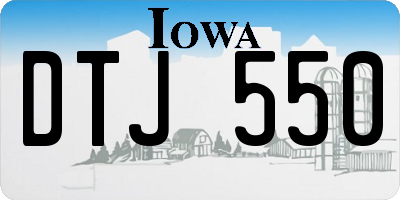 IA license plate DTJ550
