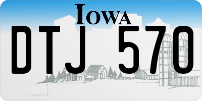 IA license plate DTJ570