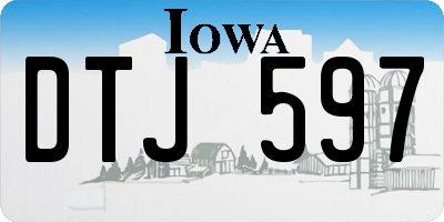 IA license plate DTJ597