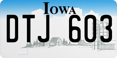 IA license plate DTJ603