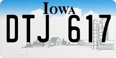IA license plate DTJ617