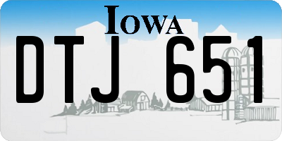 IA license plate DTJ651