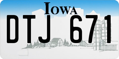 IA license plate DTJ671