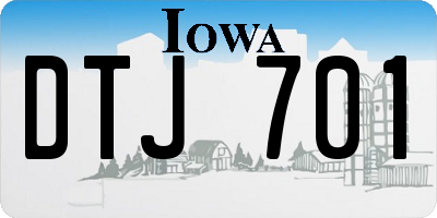 IA license plate DTJ701