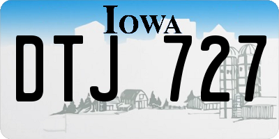 IA license plate DTJ727