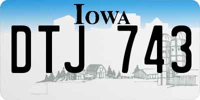 IA license plate DTJ743