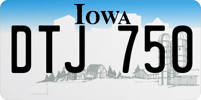 IA license plate DTJ750