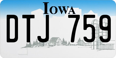 IA license plate DTJ759