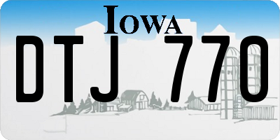 IA license plate DTJ770