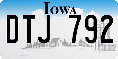 IA license plate DTJ792