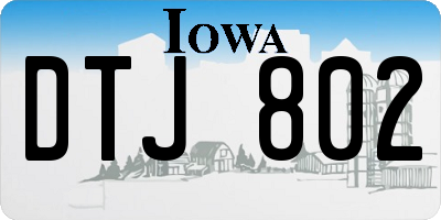 IA license plate DTJ802