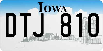 IA license plate DTJ810