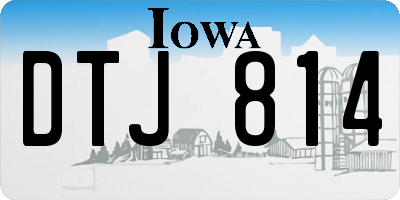 IA license plate DTJ814