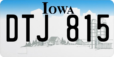 IA license plate DTJ815