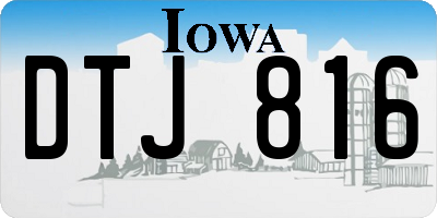 IA license plate DTJ816