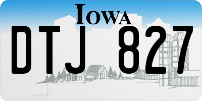 IA license plate DTJ827