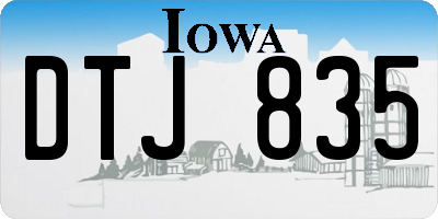 IA license plate DTJ835