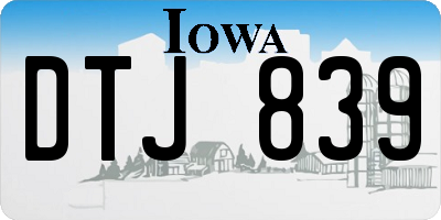 IA license plate DTJ839